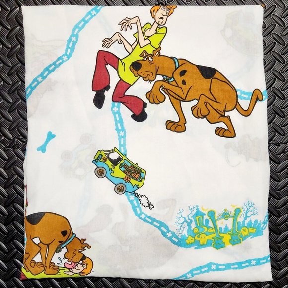 Hanna-Barbera Other - Vintage 1998 Scooby-Doo Twin Flat Sheet 90s Bedding Fabric Material